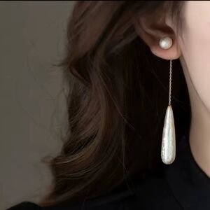 Gold and Pearl Drop Earrings